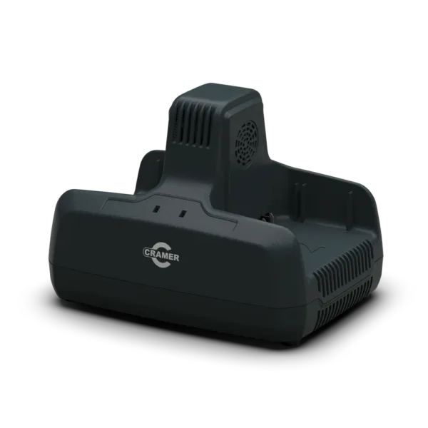 Chargeur rapide double ports 82V pour batteries lithium, compatible outils de jardinage électrique.