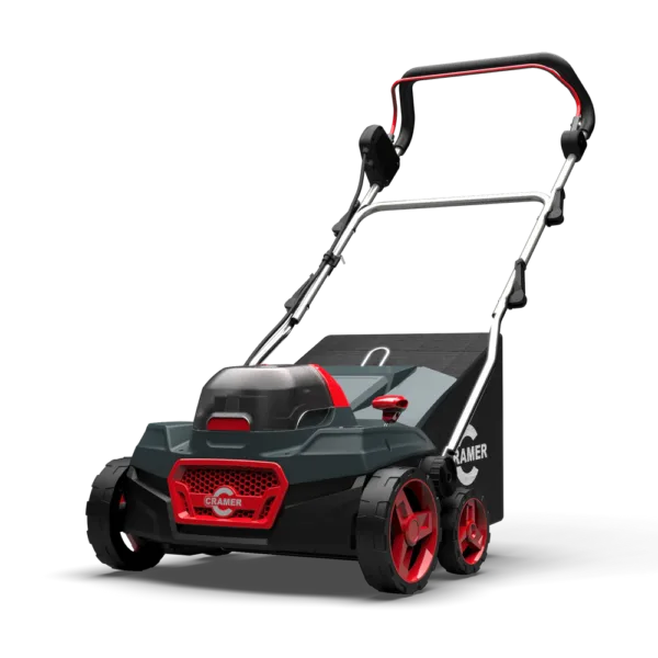 Scarificateur électrique 2 en 1 sans fil, puissance 48V, pour entretien de pelouse et aération du gazon.
