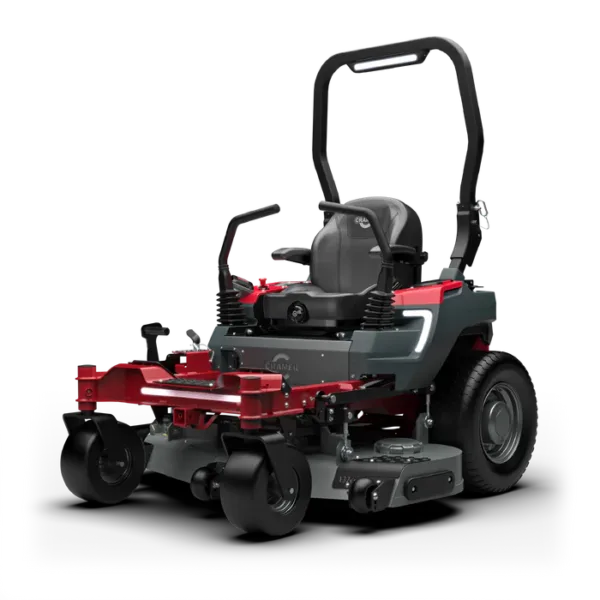 Tondeuse autoportée Zero Turn avec largeur de coupe de 132 cm, idéale pour grands terrains, maniabilité optimale grâce au rayon de braquage nul.