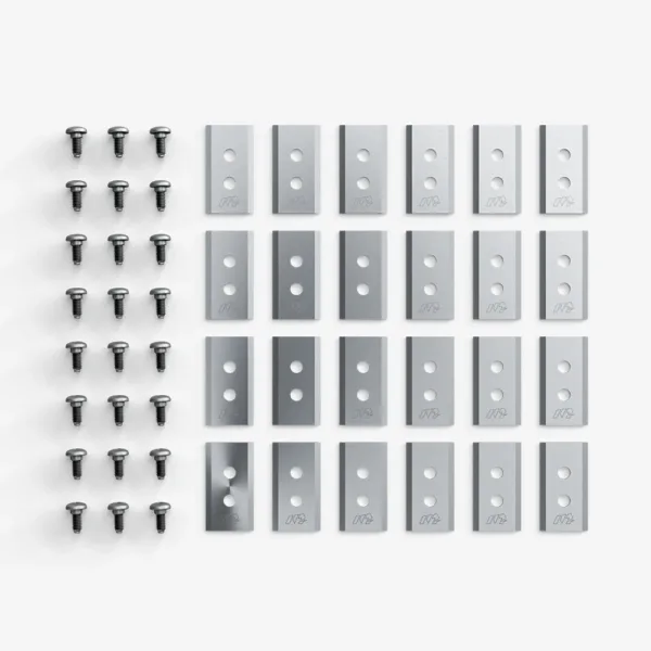 Lot de lames de rechange ultra résistantes pour robot tondeuse, en acier trempé, adaptées à différents modèles.